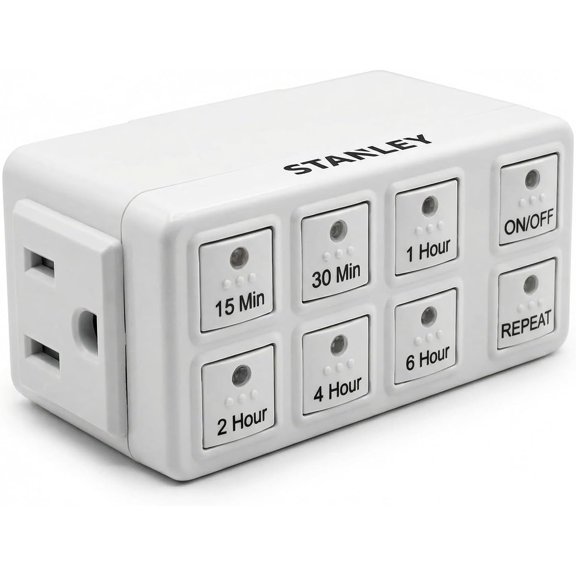 TimerMax Indoor Countdown Timer 1 Outlet 6 Preset Countdown Times Repeat Mode Manual ON/Off Auto Shut-Off