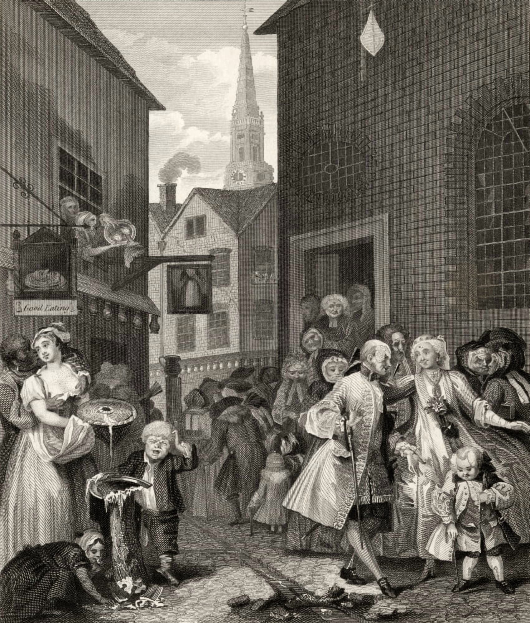 Times Of The Day Noon From The Original Picture By Hogarth From The Works Of Hogarth Published London 1833 Canvas Art - Ken Welsh Design Pics (26 x 30)