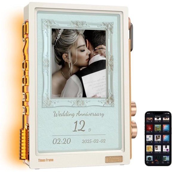 Times Frame-10.1" WiFi Digital Picture Frame with 64GB, Free App with No Subscription Fees, Supports Uploading Photos/Videos/Calendars/Weather/Sports Scores and Various DIY Content