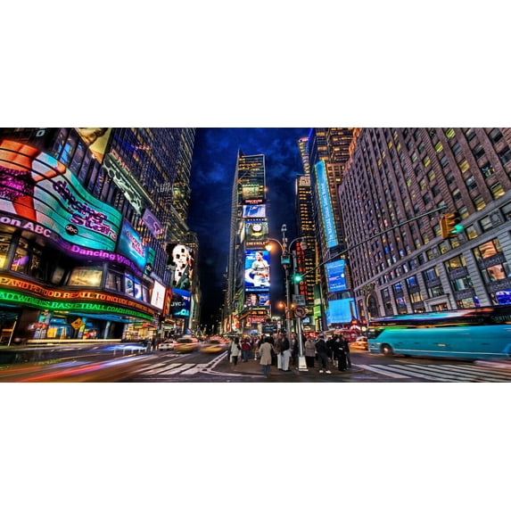 Times Square At Night - CANVAS OR FINE PRINT WALL ART