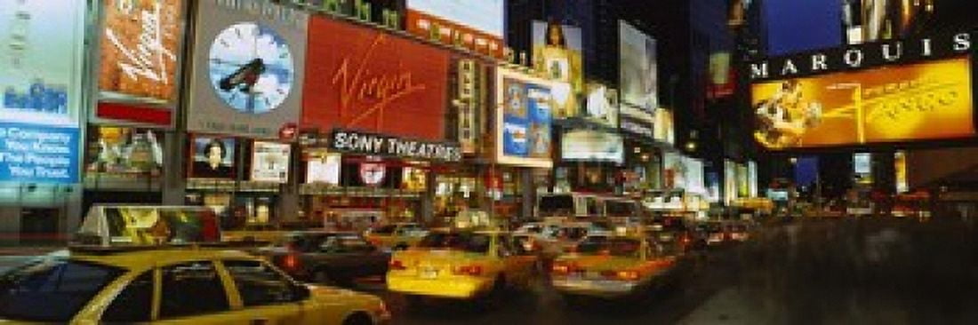 Times Square Manhattan NYC New York City New York State USA Canvas Art - Panoramic Images (18 x 6)