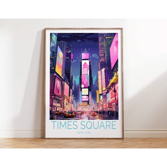 Times Square New York City Urban Wall Art, Unframed Paper Print Size 8x12