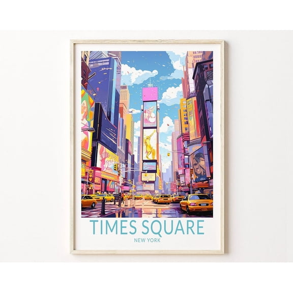 Times Square New York Travel Print, New York City Travel Poster, New York Wall Art Travel Poster, Travel Print, Traveler Home Decor Wall Art, Modern Wall Decor, 8x12 UNFRAMED