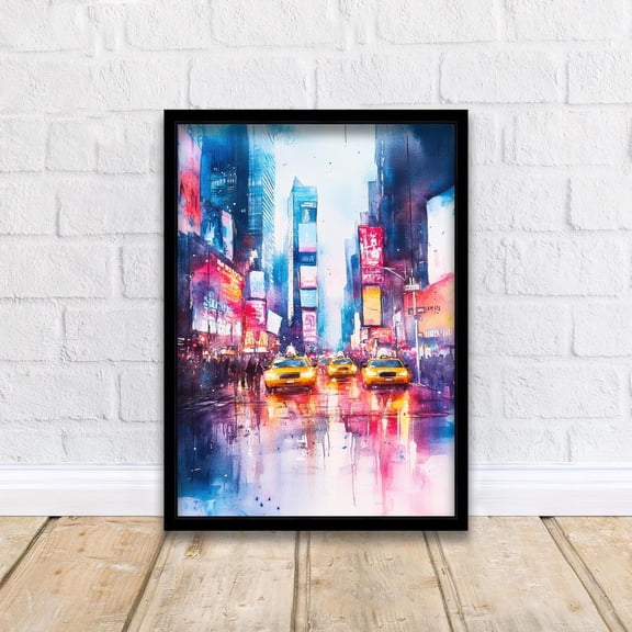 Times Square Painting Wall Art Times Square Print New York City Art Art Urban Landscape Nature Lover Gift, Poster Only