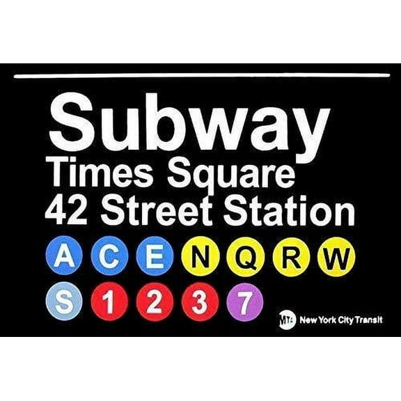 Times Square Subway Sign Tin New York City Street Signes Size: 16 x 12 Inches