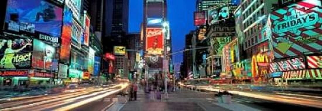 Times Square facing North NYC Canvas Art - Richard Berenholtz (10 x 20)