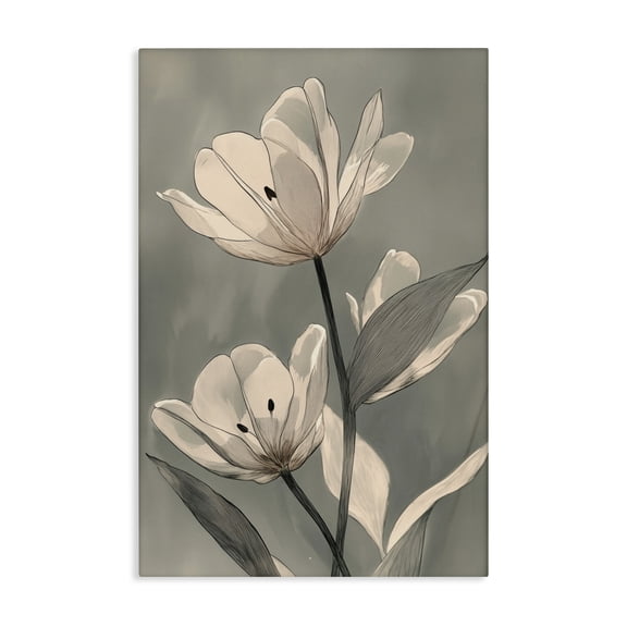 Stupell Industries Times Three Budding Flowers Canvas Wall Art, design by Annabelle Hall, 45 x 30