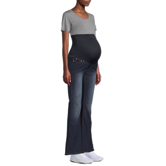 Times Two Flare Leg Five Pocket Over Belly Denim Jeans