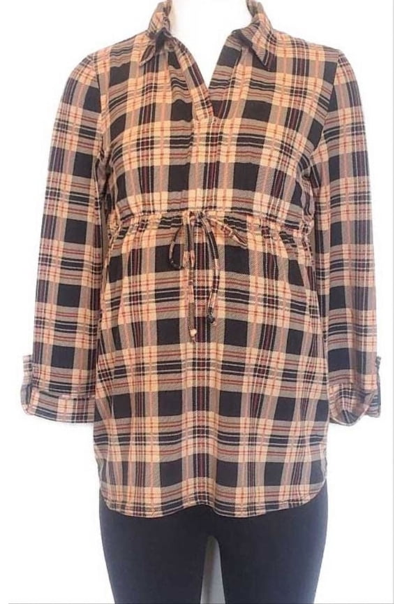 Maternity Notch Collar Blouse