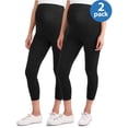 thumbnail image 1 of Times Two Maternity Overbelly Capri Leggings - 2 Pack, 1 of 5