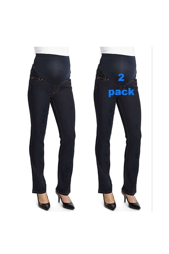 Maternity Overbelly Super Soft Straight Leg Jeans 2-pack