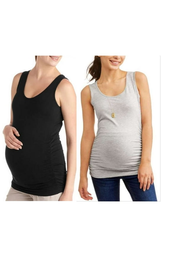 Maternity Scoop Neck Knit Tank Tops, 2-Pack