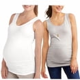 thumbnail image 1 of Times Two Maternity Scoop Tank Ruched Sides - 2 Pack, 1 of 6