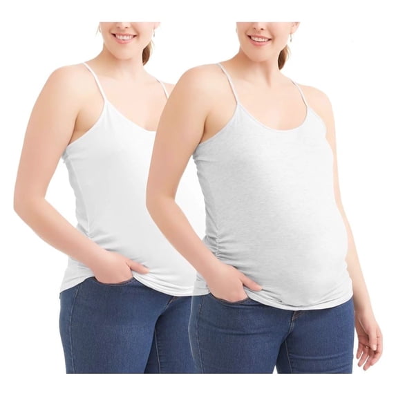Times Two Maternity Side Ruched Cami 2pk