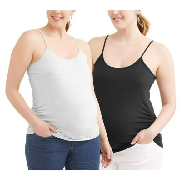 Times Two Maternity Side Ruched Cami 2pk