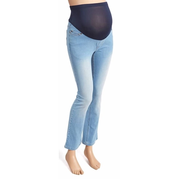 Times Two Maternity Overbelly Straight Leg Five Pocket Jeans