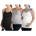 thumbnail image 1 of Times Two Ruched Side Cami Maternity, Tank Tops 3pack, 1 of 7
