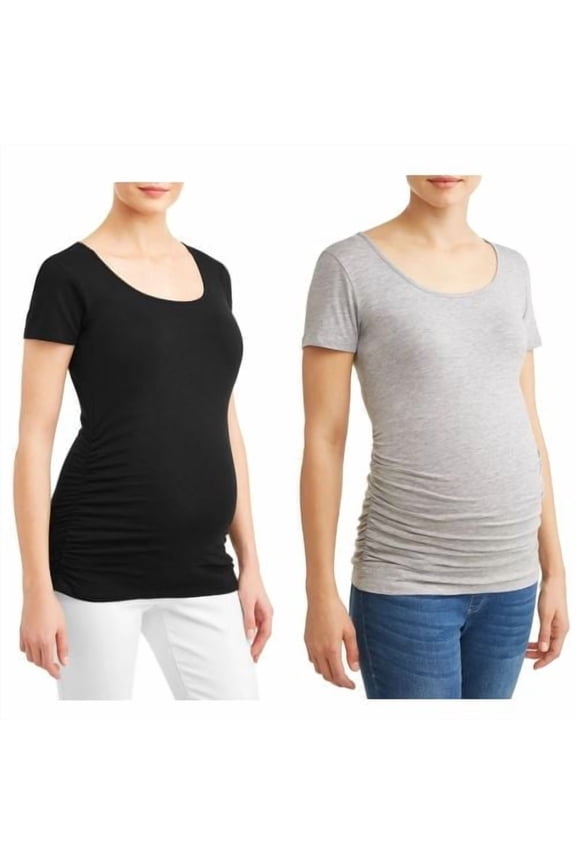 Ruched Sides Maternity T-shirt - 2 Pack