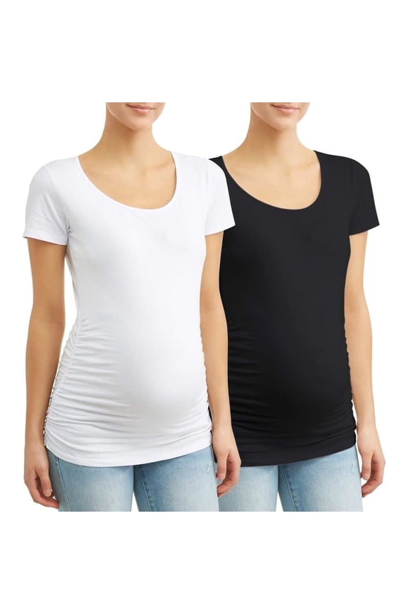 Ruched Sides Maternity T-shirt - 2 Pack