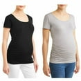 thumbnail image 1 of Times Two Ruched Sides Maternity T-shirt - 2 Pack, 1 of 7