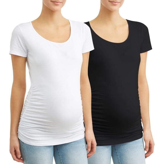 Times Two Ruched Sides Maternity T-shirt - 2 Pack