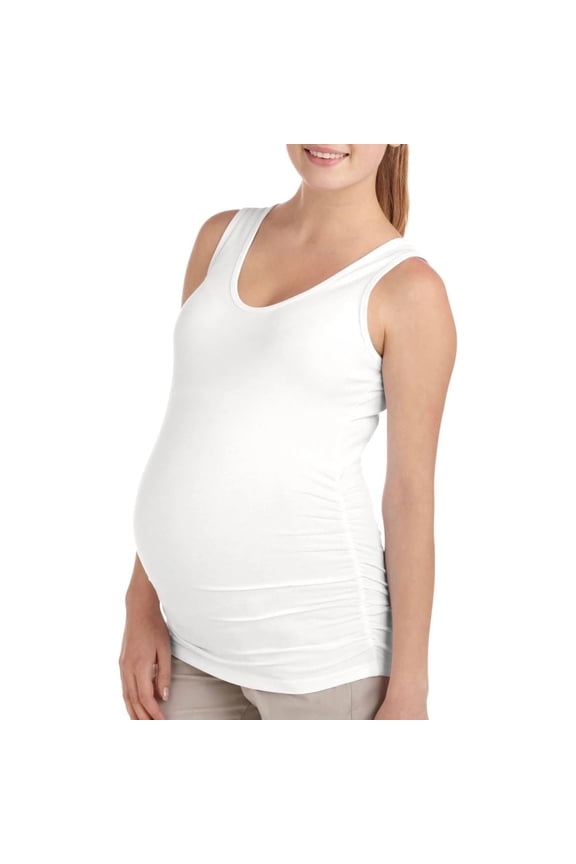 Scoop Tank Ruched Sides Maternity, Tank Tops