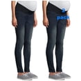 thumbnail image 1 of Times Two Super Soft Underbelly Denim Skinny Five Pocket Maternity Jean 2-pack, 1 of 4