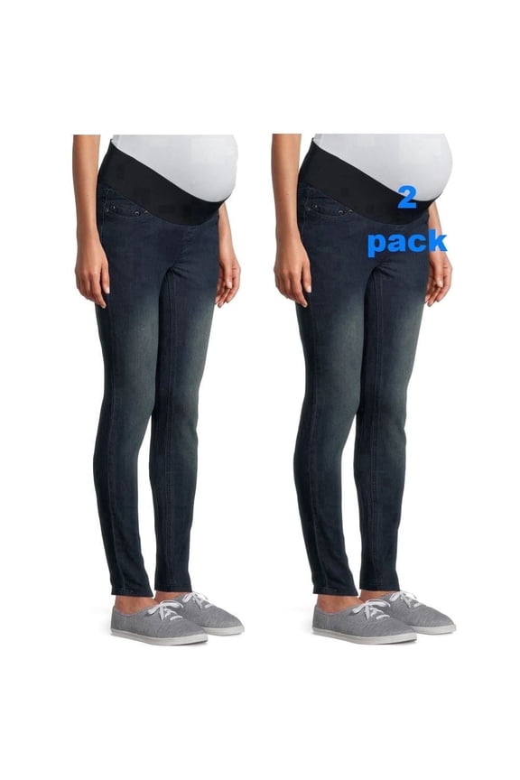 Super Soft Underbelly Denim Skinny Five Pocket Maternity Jean 2-pack