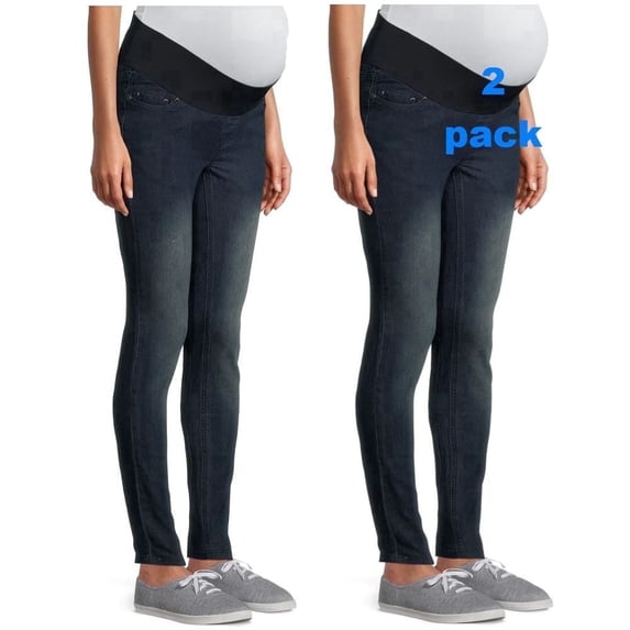 Times Two Super Soft Underbelly Denim Skinny Five Pocket Maternity Jean 2-pack
