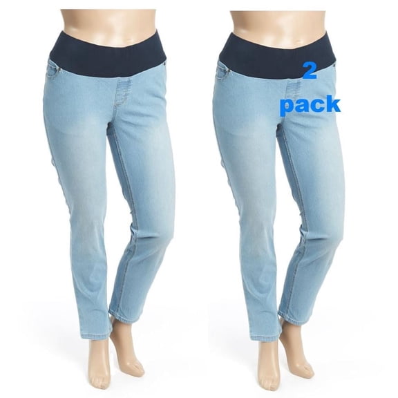 Times Two Super Soft Underbelly Denim Skinny Five Pocket Maternity Jean 2-pack