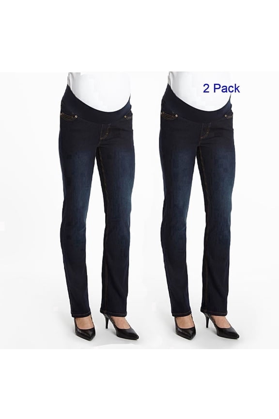 Super Soft Underbelly Five Pocket Straight Leg Maternity Jean 2-pack