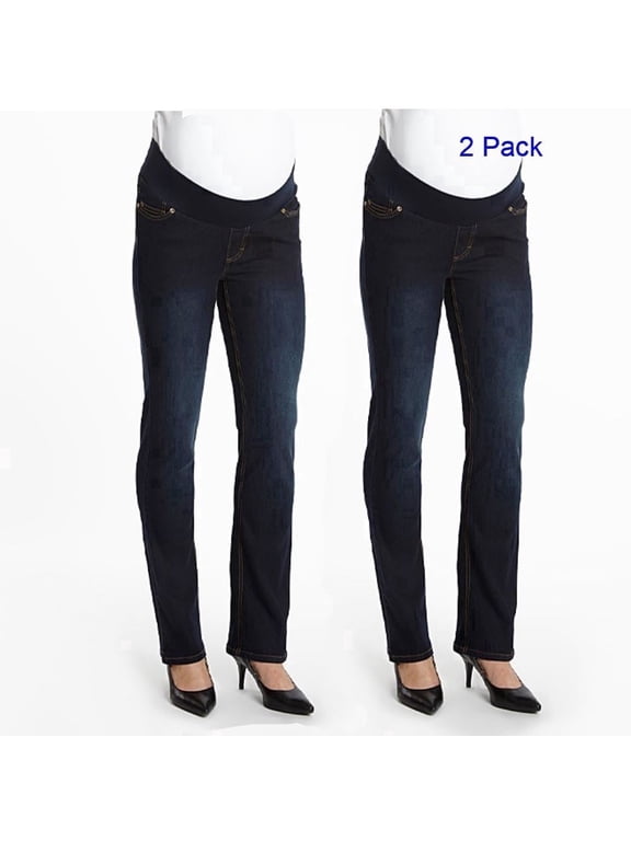 Super Soft Underbelly Five Pocket Straight Leg Maternity Jean | Plus-size 2-pack