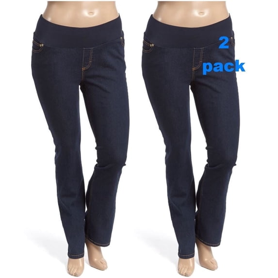 Times Two Super Soft Underbelly Five Pocket Straight Leg Maternity Jean | Plus-size 2-pack