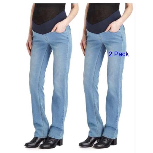 Times Two Super Soft Underbelly Five Pocket Straight Leg Maternity Jean | Plus-size 2-pack