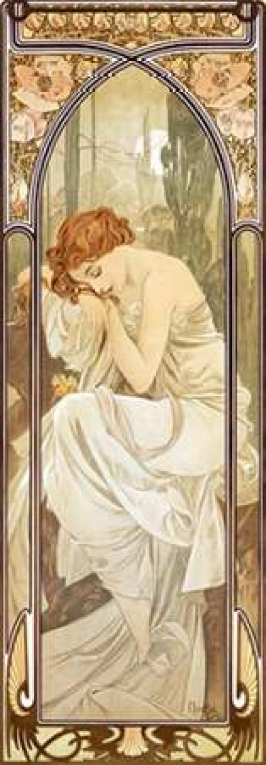 Times of the Day Nightly Canvas Art - Alphonse Mucha (10 x 20)