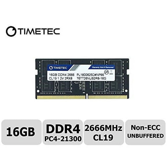 Timetec 16GB DDR4 2666MHz (PC4-2666V) PC4-21300 SODIMM Laptop RAM – 260-Pin 1.2V CL19 Non-ECC Unbuffered Memory Module for Laptop, Notebook, Mini PC, All-in-One