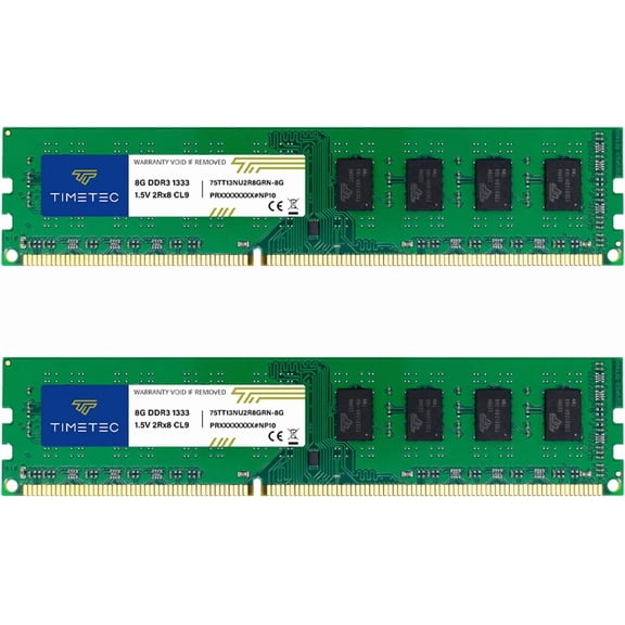 Timetec 16GB KIT(2x8GB) DDR3 1333MHz PC3-10600 Non-ECC Unbuffered 1.5V CL9 2Rx8 Dual Rank 240 Pin UDIMM PC Desktop Computer Memory RAM Module Upgrade (16GB KIT(2x8GB))