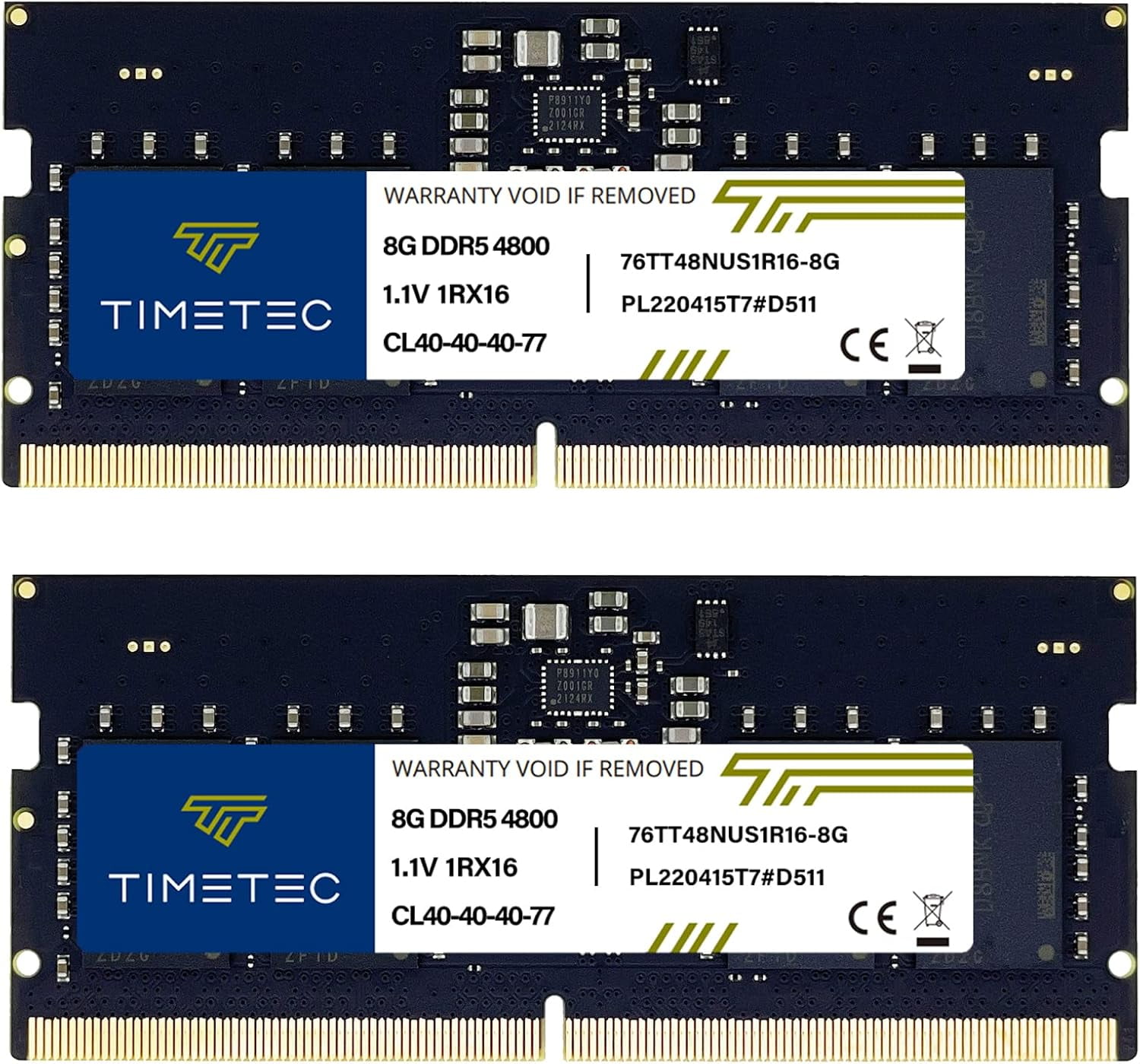 Timetec 16GB Kit (2x8GB) DDR5 Laptop RAM Memory, 4800MHz PC5-38400 ...
