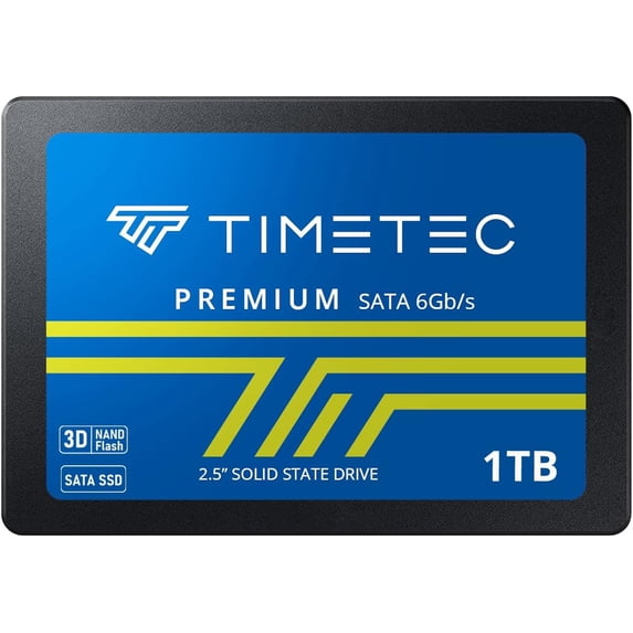 Timetec 1TB SSD 3D NAND SATA III 6Gb/s 2.5 Inch 7mm (0.28") Read Speed Up to 550 MB/s SLC Cache Performance Boost Internal Solid State Drive for PC Computer Desktop and Laptop (1TB)