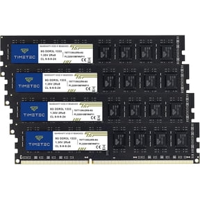 Timetec 32GB Kit (4x8GB) DDR3 1333MHz PC3-10600 Desktop RAM Memory, 240-Pin UDIMM, Non-ECC Unbuffered, 1.5V/1.35V CL9, Dual Rank 2Rx8