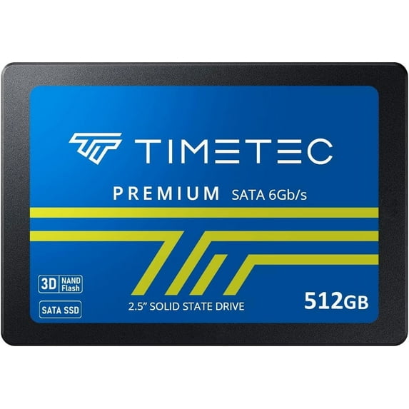 Timetec 512GB SATA III 2.5-Inch SSD, 3D NAND, Up to 550MB/s Read Speed, SLC Cache, Internal Solid State Drive for Laptop and Desktop Computers