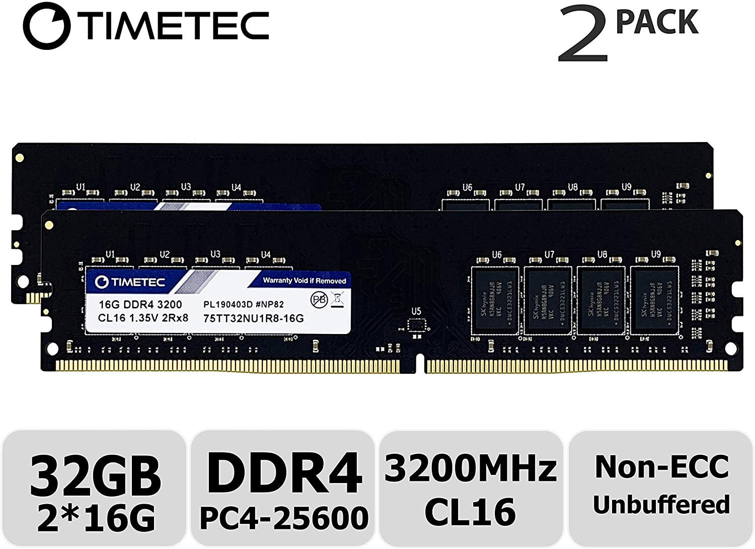 Timetec Hynix IC DDR4-3200 UDIMM 8GB - 32GB and More - Timetecinc