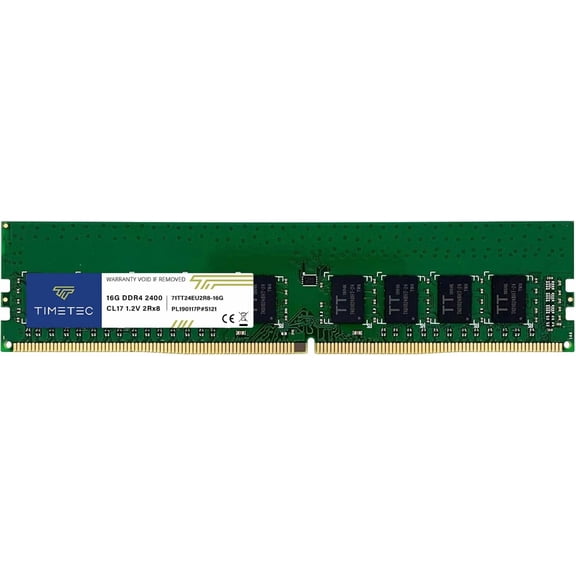Timetec Hynix IC 16GB DDR4 2400MHz PC4-19200 Unbuffered ECC 1.2V CL17 2Rx8 Dual Rank 288 Pin UDIMM Server Memory RAM Module Upgrade (16GB)