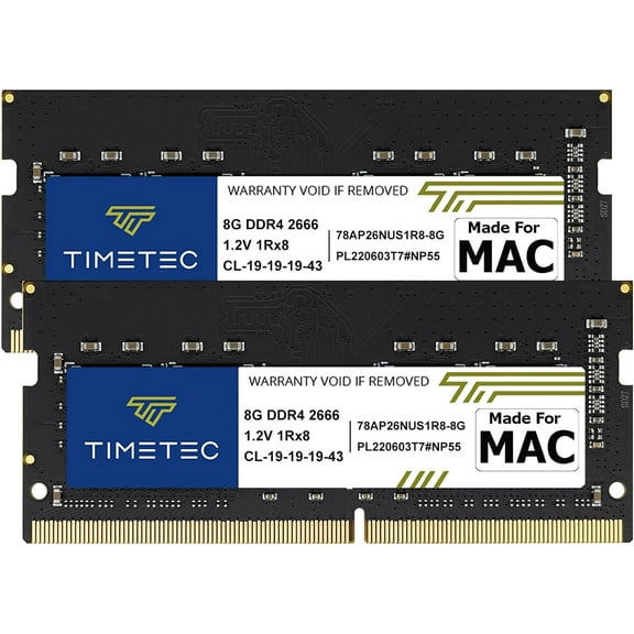 Timetec Hynix IC 16GB KIT(2x8GB) Compatible for Apple 2019 iMac 27-inch w/Retina 5K Display, Late 2018 Mac Mini DDR4 2666MHz PC4-21300 1Rx8 CL19 1.2V SODIMM Memory RAM Upgrade (16GB KIT(2x8GB))