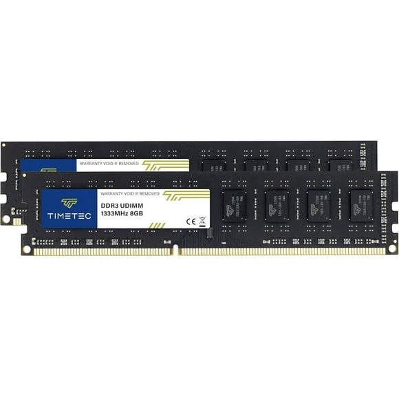 Timetec Hynix IC 16GB Kit (2x8GB) DDR3 1333MHz PC3-10600 Unbuffered Non-ECC 1.5V CL9 2Rx8 Dual Rank 240 Pin UDIMM Desktop Memory Ram Module Upgrade (16GB Kit (2x8GB))