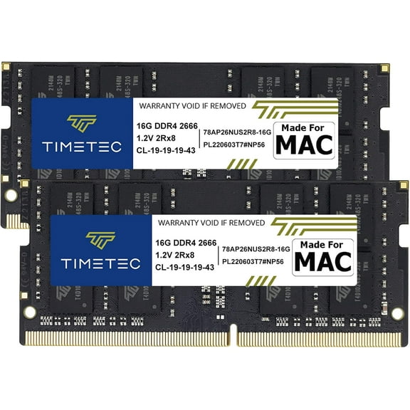 Timetec Hynix IC 32GB KIT(2x16GB) Compatible for Apple 2019 iMac 27-inch w/Retina 5K Display, Late 2018 Mac Mini DDR4 2666MHz PC4-21300 2Rx8 CL19 1.2V SODIMM Memory RAM Upgrade (32GB KIT(2x16GB))