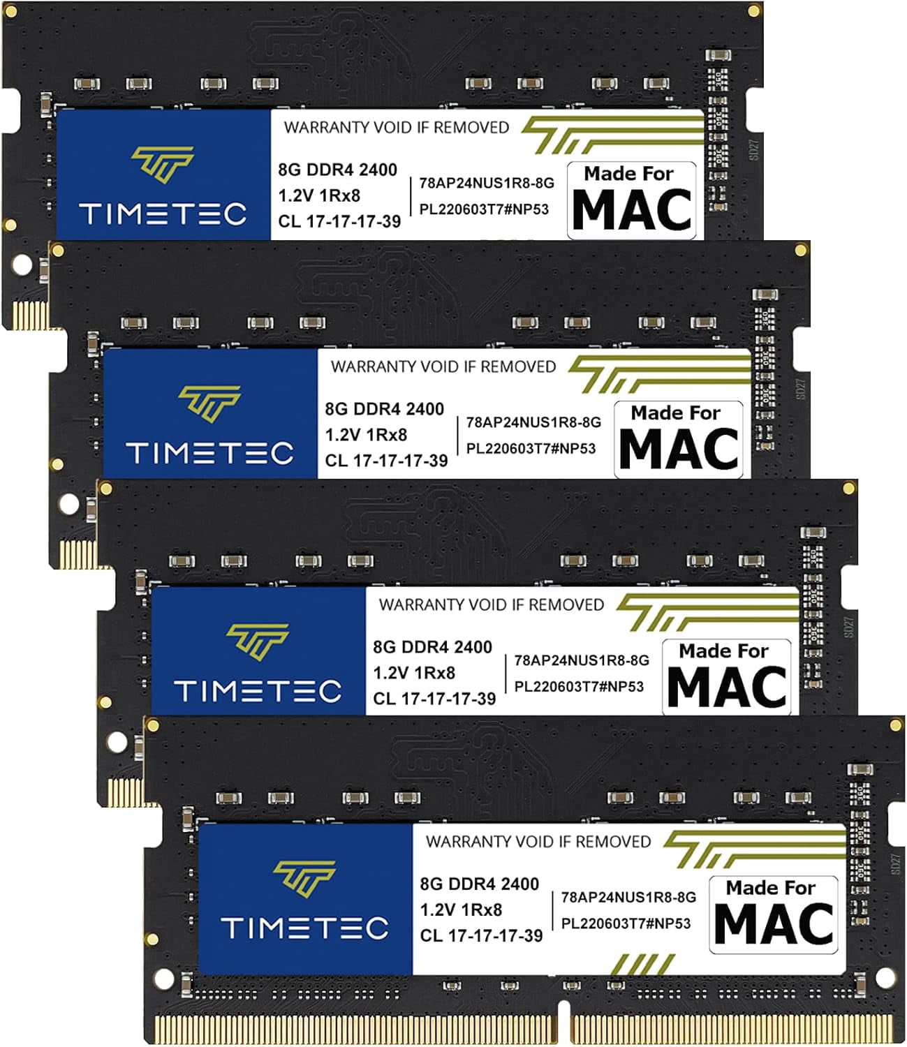 Timetec Hynix IC 32GB KIT (4x8GB) Compatible for Apple 2017 iMac 27-inch w/Retina 5K Display DDR4 2400MHz PC4-19200 1Rx8 CL17 1.2V SODIMM Memory Upgrade (32GB KIT (4x8GB))