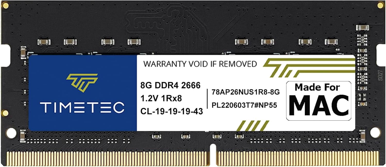 Timetec Hynix IC 8GB Compatible for Apple 2019 iMac 27-inch w/Retina 5K Display, Late 2018 Mac Mini DDR4 2666MHz PC4-21300 1Rx8 CL19 1.2V SODIMM Memory RAM Upgrade (8GB)