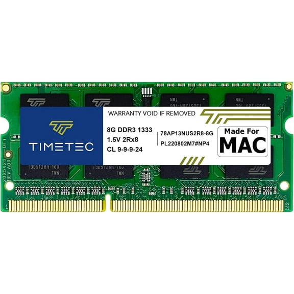Timetec Hynix IC 8GB Compatible for Apple DDR3 1333MHz PC3-10600 SODIMM Memory for Early/Late 2011 13/15/17 inch MacBook Pro, Mid 2010 and Mid/Late 2011 21.5/27 inch iMac, Mid 2011 Mac Mini (8GB)