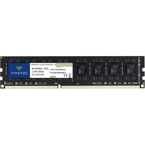 Timetec Hynix IC 8GB DDR3 1333MHz PC3-10600 Unbuffered Non-ECC 1.5V CL9 2Rx8 Dual Rank 240 Pin UDIMM Desktop Memory Ram Module Upgrade (8GB)